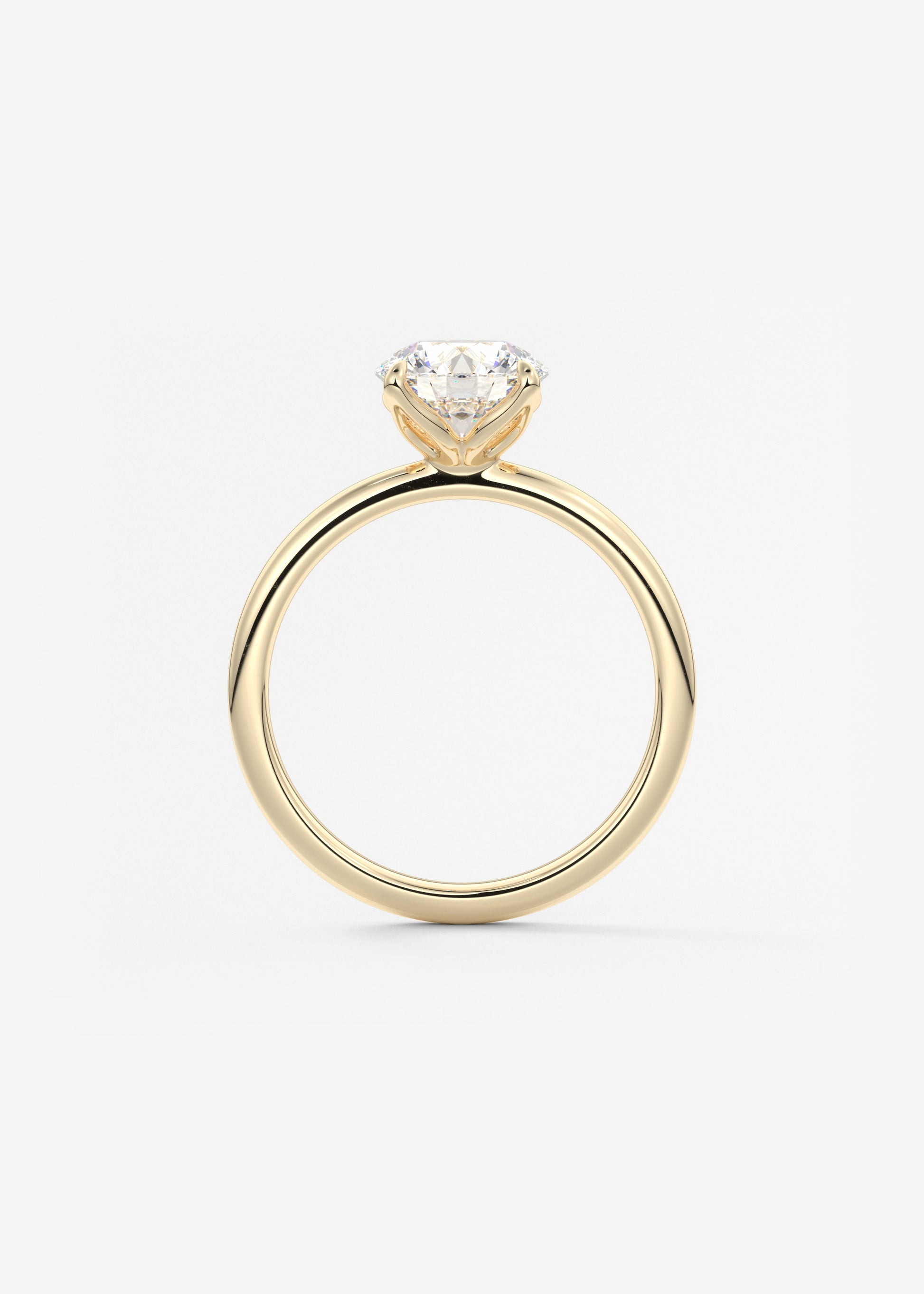 Round Solitaire Lab Grown Diamond Engagement Ring