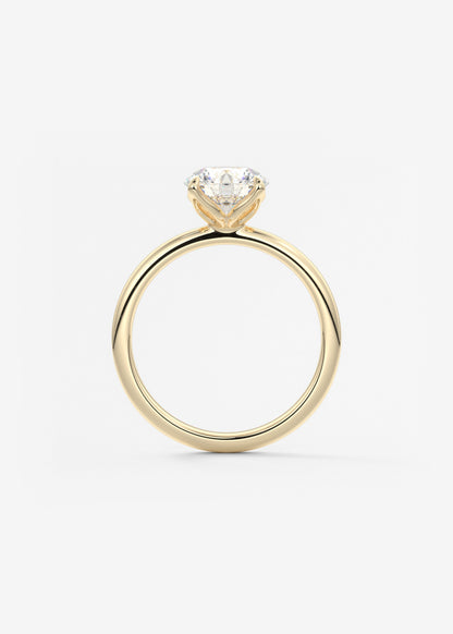 Round Solitaire Lab Grown Diamond Engagement Ring