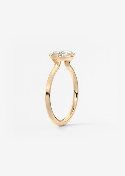 Marquise East West Half Bezel Lab Grown Diamond Engagement Ring