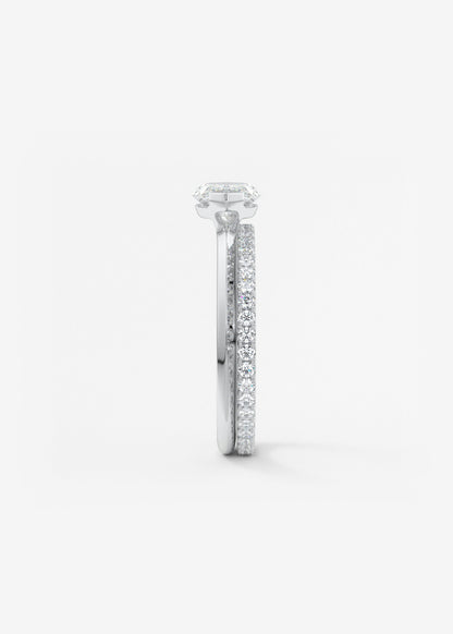 Marquise East West Half Bezel Lab Grown Diamond Engagement Ring