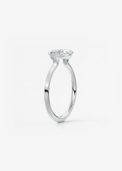 Marquise East West Half Bezel Lab Grown Diamond Engagement Ring