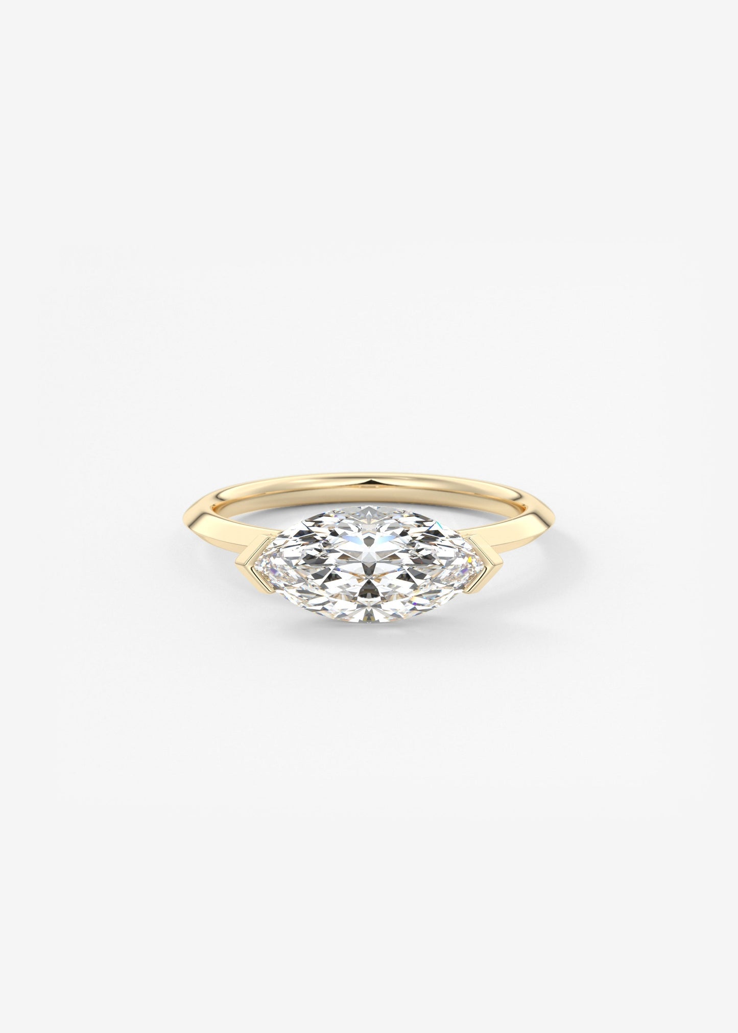 Marquise East West Half Bezel Lab Grown Diamond Engagement Ring
