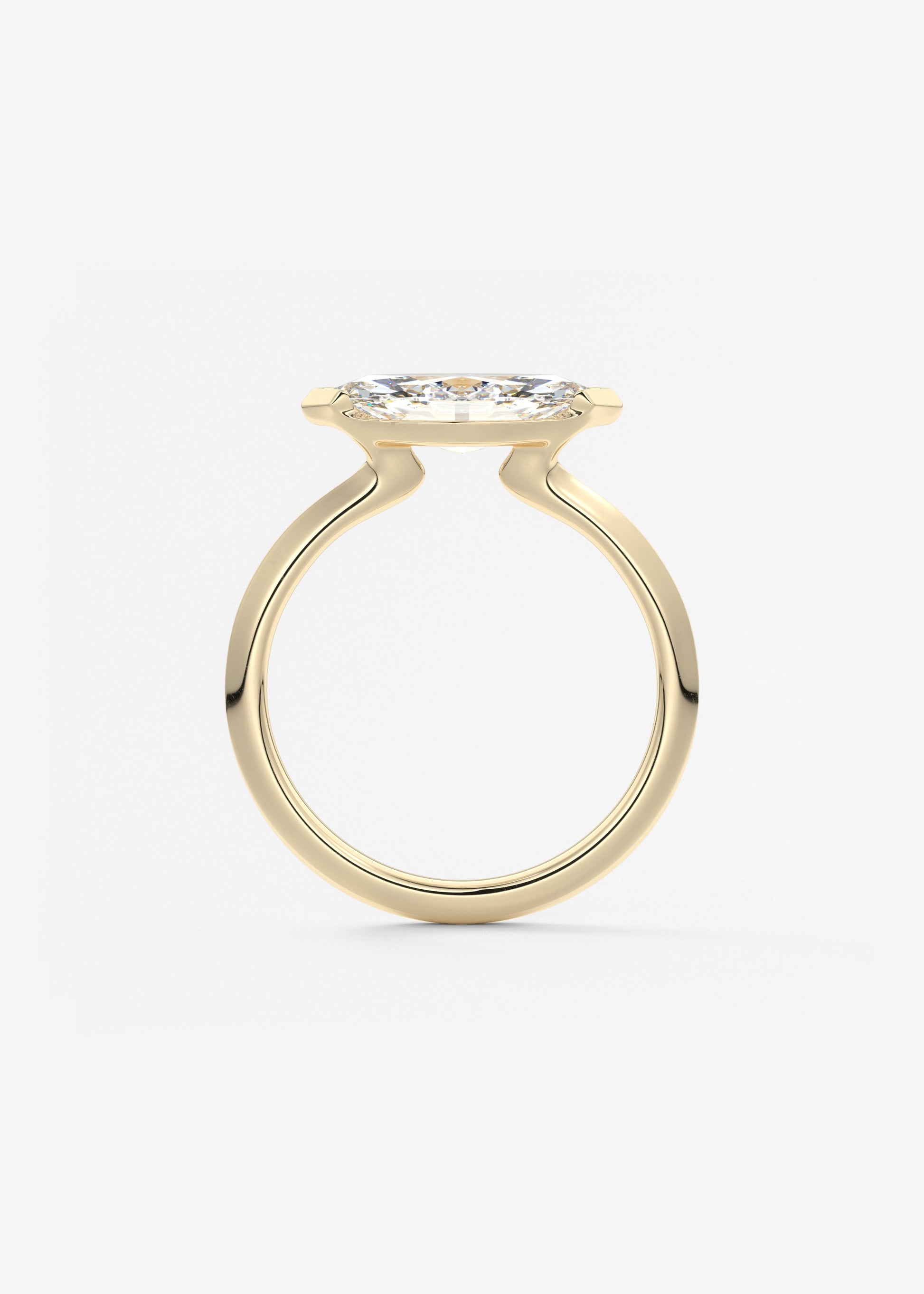 Marquise East West Half Bezel Lab Grown Diamond Engagement Ring