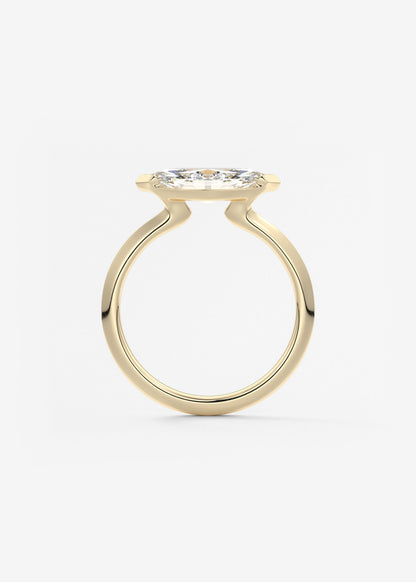 Marquise East West Half Bezel Lab Grown Diamond Engagement Ring