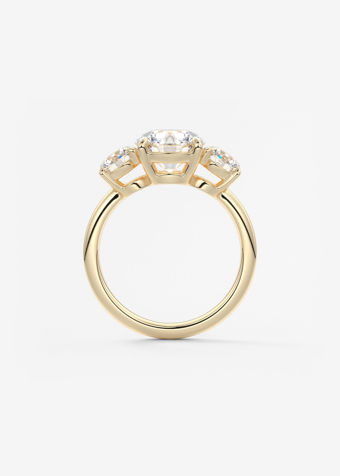 Round Three Stone Lab Grown Diamond Engagement Ring