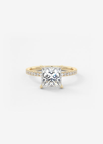 Princess Pave Lab Grown Diamond Engagement Ring