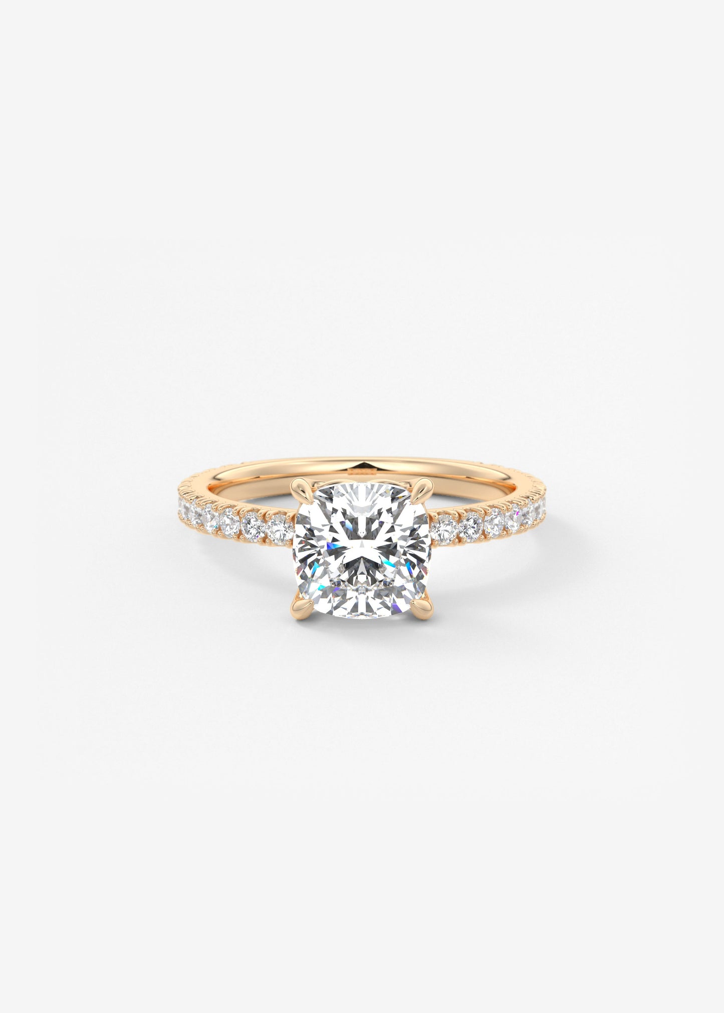Cushion Pave Lab Grown Diamond Engagement Ring