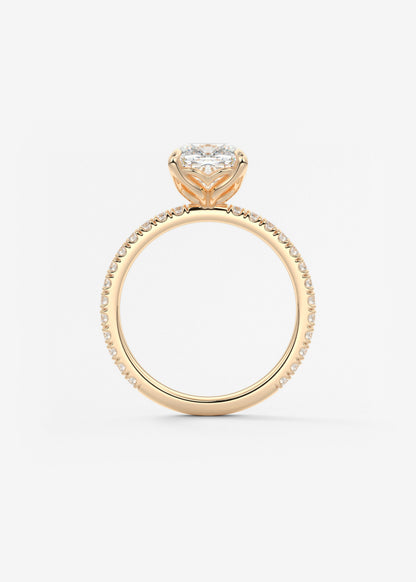 Cushion Pave Lab Grown Diamond Engagement Ring