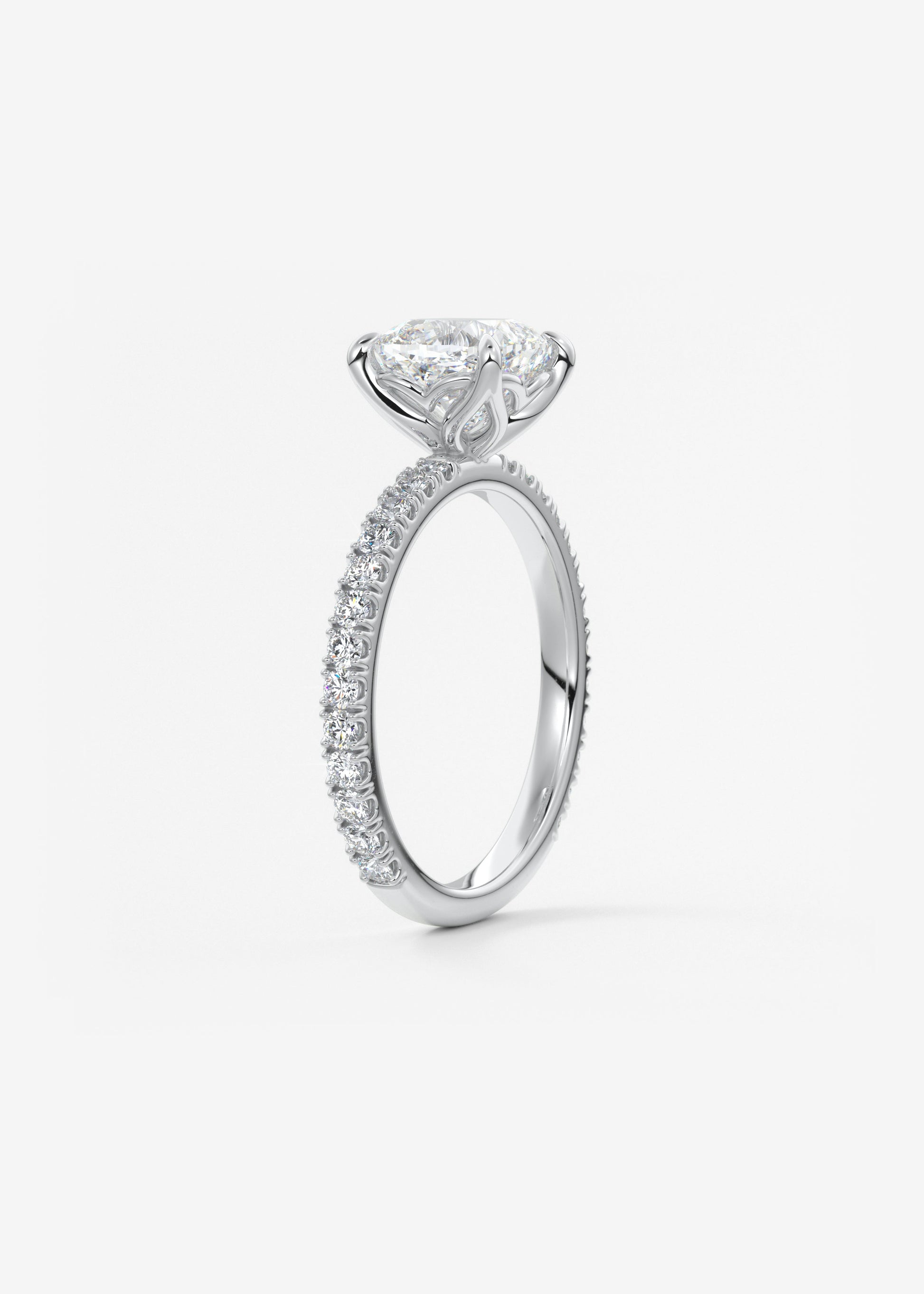 Cushion Pave Lab Grown Diamond Engagement Ring