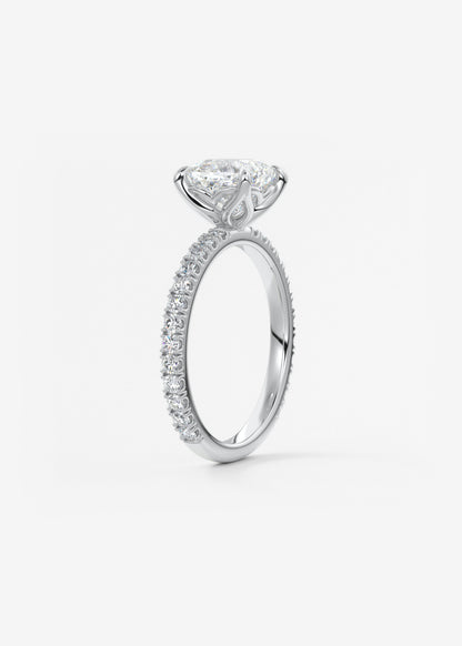 Cushion Pave Lab Grown Diamond Engagement Ring