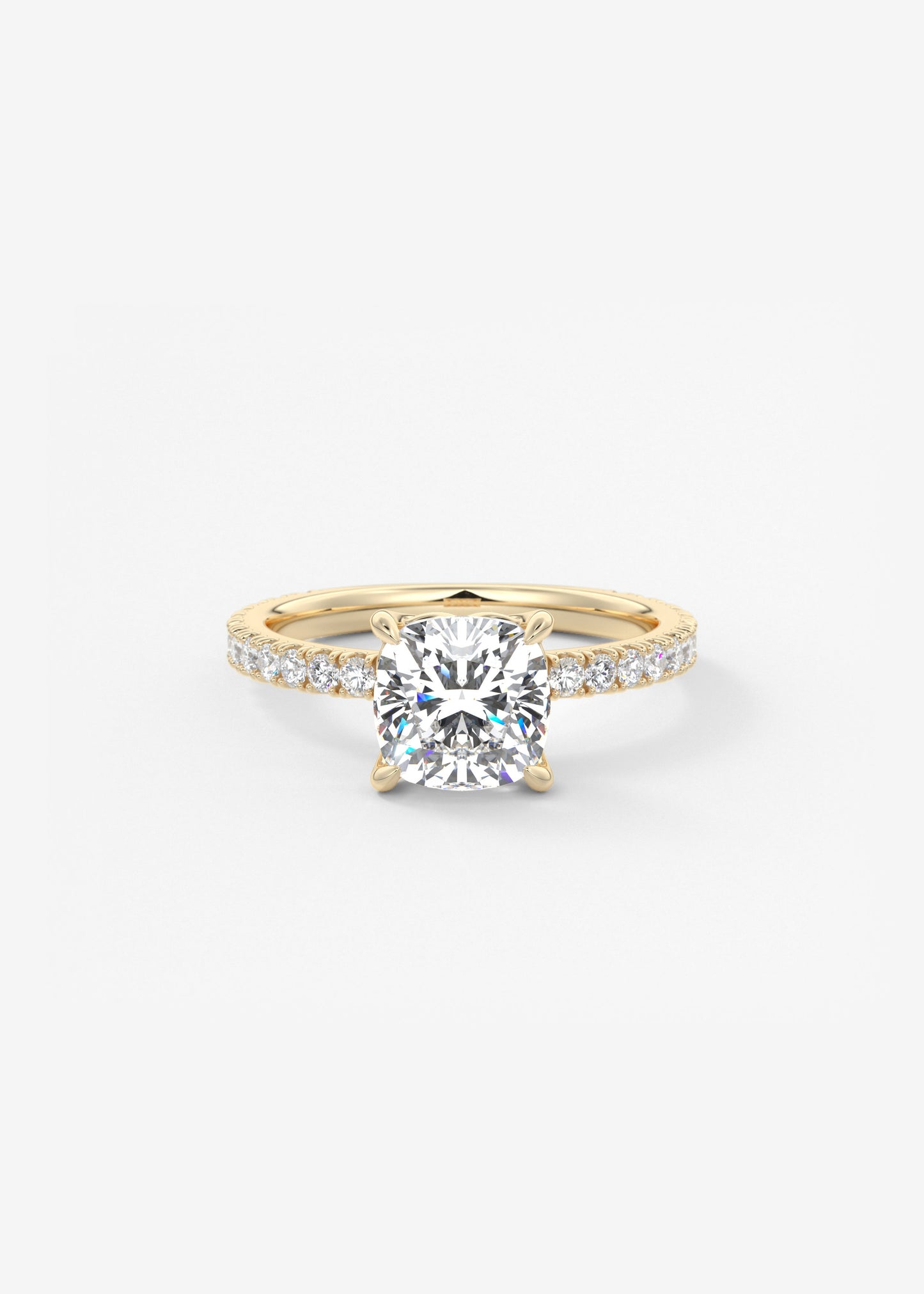 Cushion Pave Lab Grown Diamond Engagement Ring