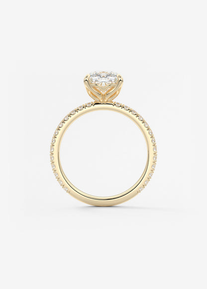 Cushion Pave Lab Grown Diamond Engagement Ring