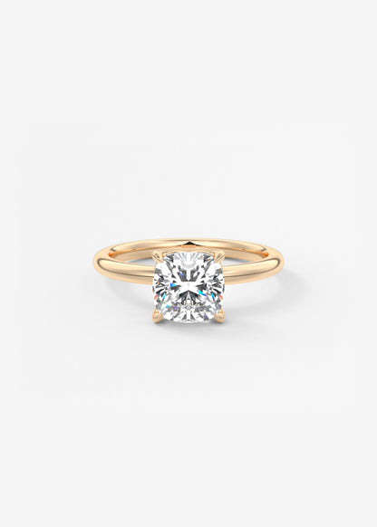 Cushion Solitaire Lab Grown Diamond Engagement Ring
