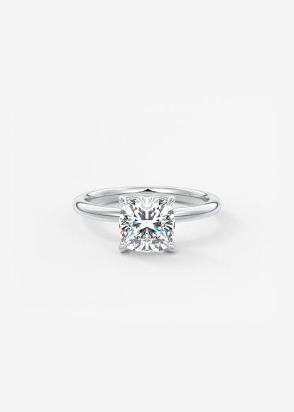 Cushion Solitaire Lab Grown Diamond Engagement Ring