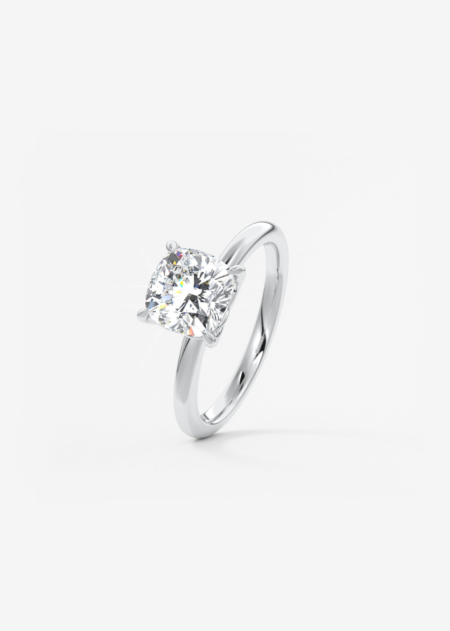 Cushion Solitaire Lab Grown Diamond Engagement Ring