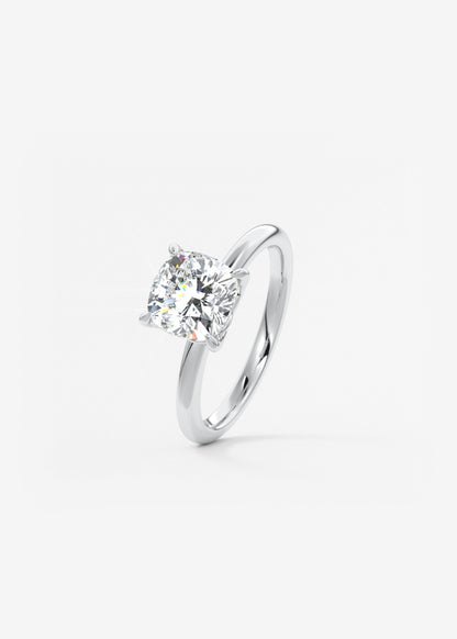 Cushion Solitaire Lab Grown Diamond Engagement Ring