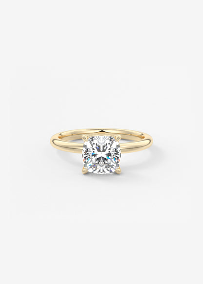 Cushion Solitaire Lab Grown Diamond Engagement Ring