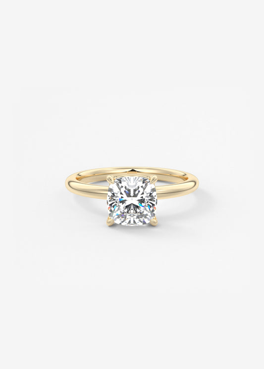 Cushion Solitaire Lab Grown Diamond Engagement Ring