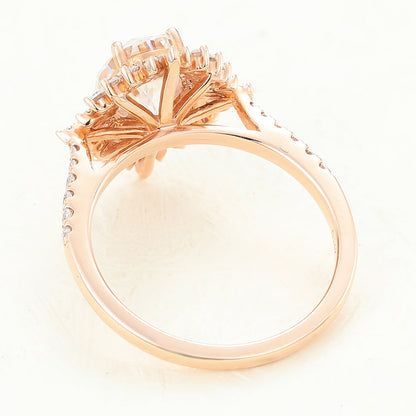 Oval Cluster Lab-Grown Diamond Engagement Ring