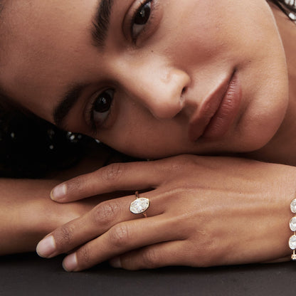 Stunning 1.5 CT Oval Moissanite Engagement Ring with Bezel Design 4