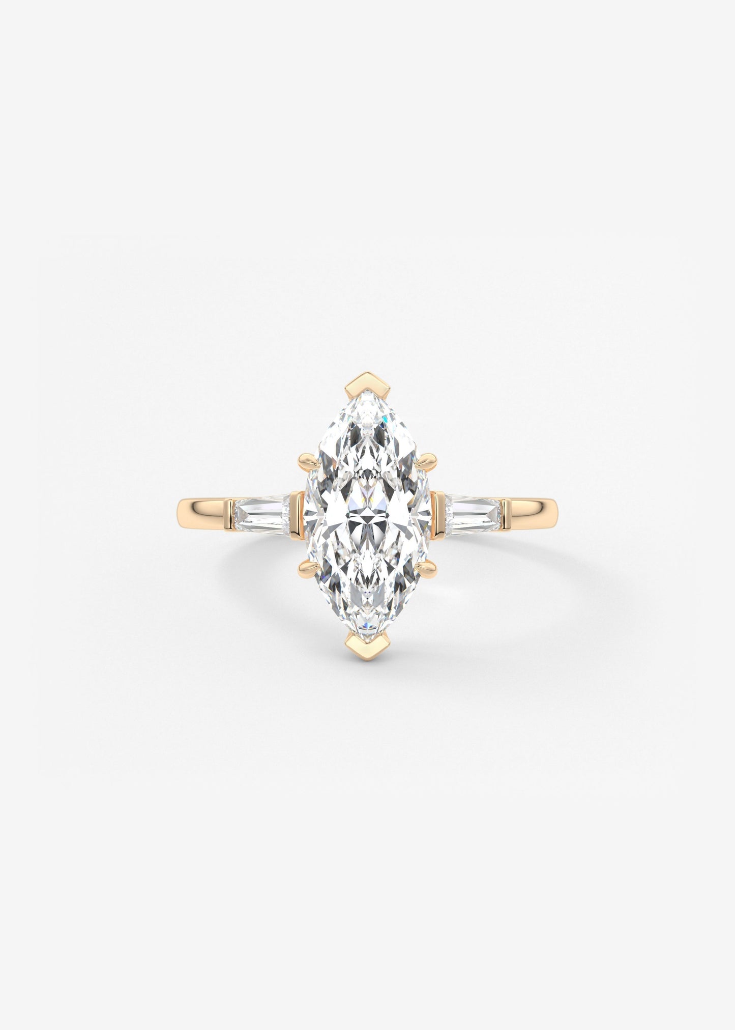 Marquise Three Stone Lab Grown Diamond Engagement Ring