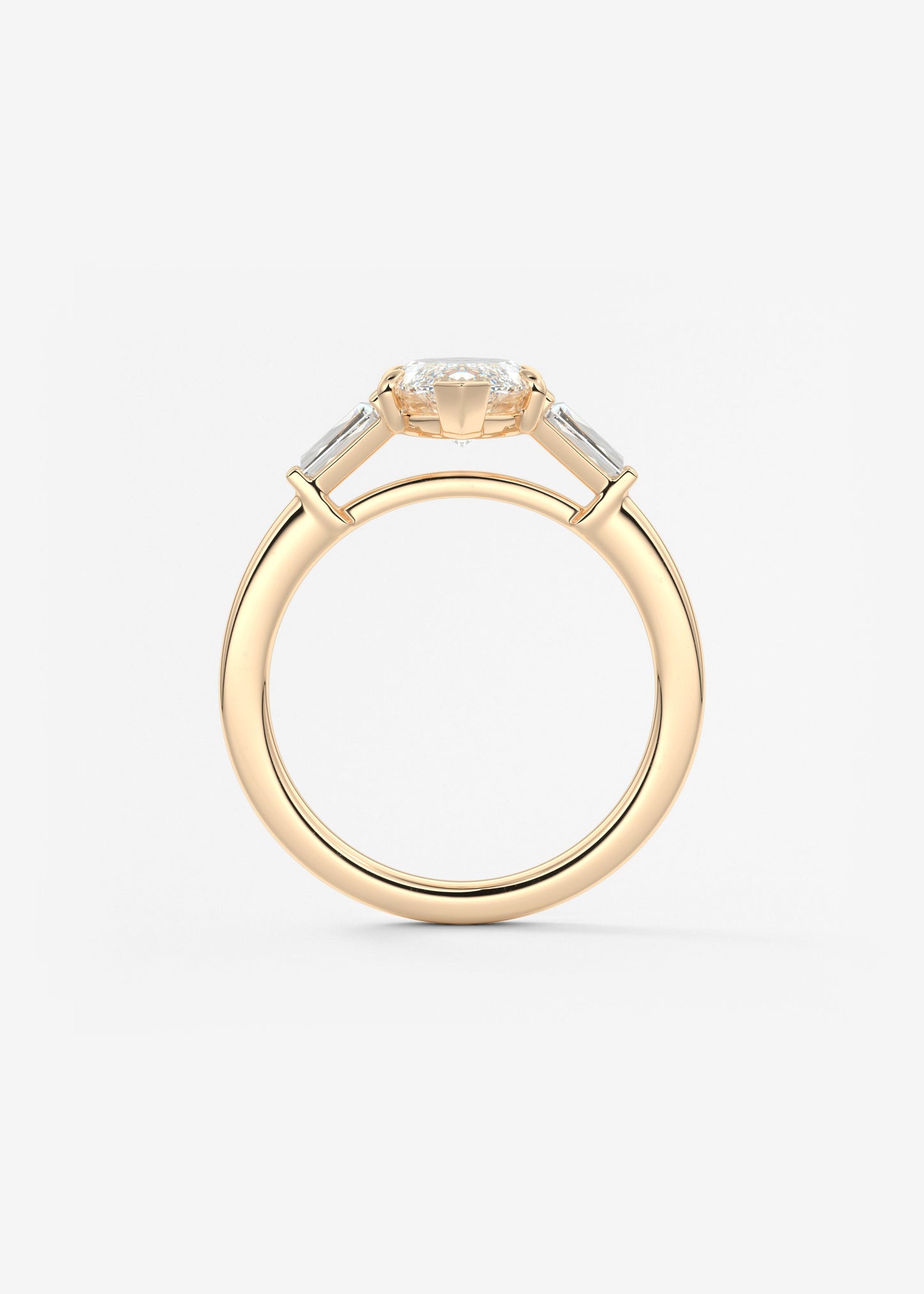 Marquise Three Stone Lab Grown Diamond Engagement Ring