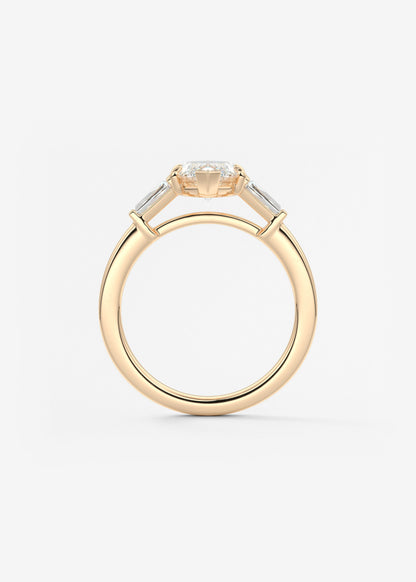 Marquise Three Stone Lab Grown Diamond Engagement Ring