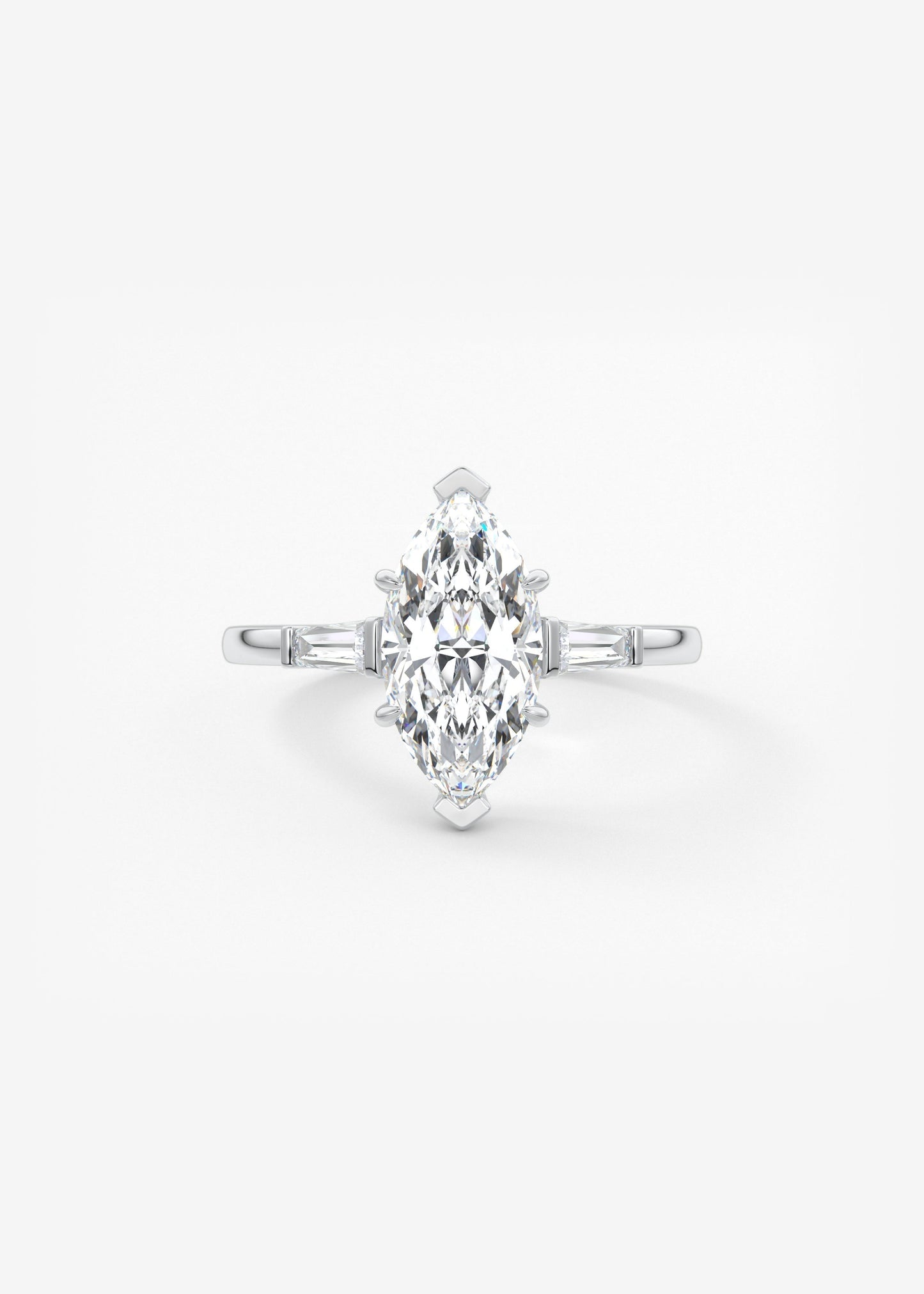 Marquise Three Stone Lab Grown Diamond Engagement Ring