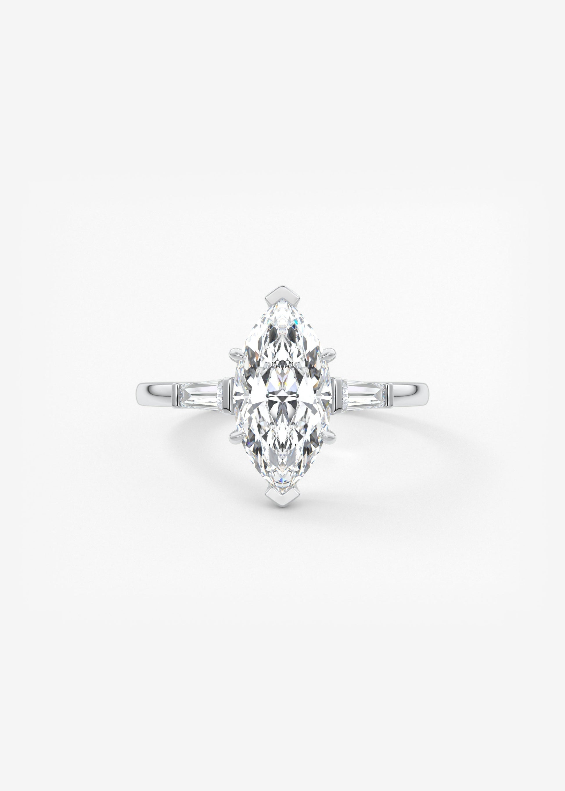 Marquise Three Stone Lab Grown Diamond Engagement Ring