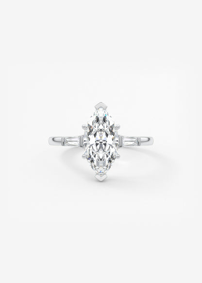 Marquise Three Stone Lab Grown Diamond Engagement Ring