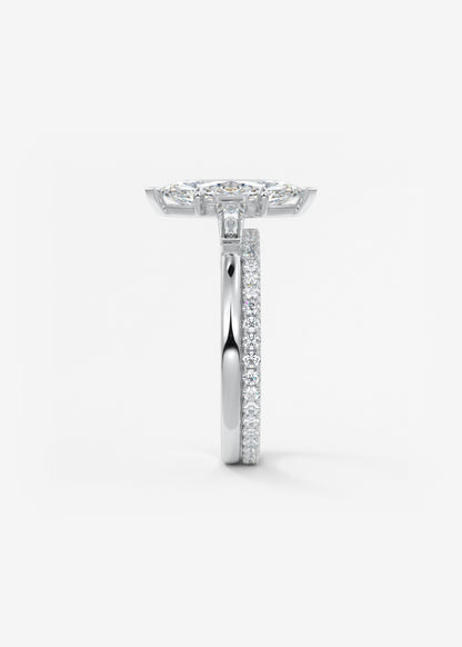 Marquise Three Stone Lab Grown Diamond Engagement Ring
