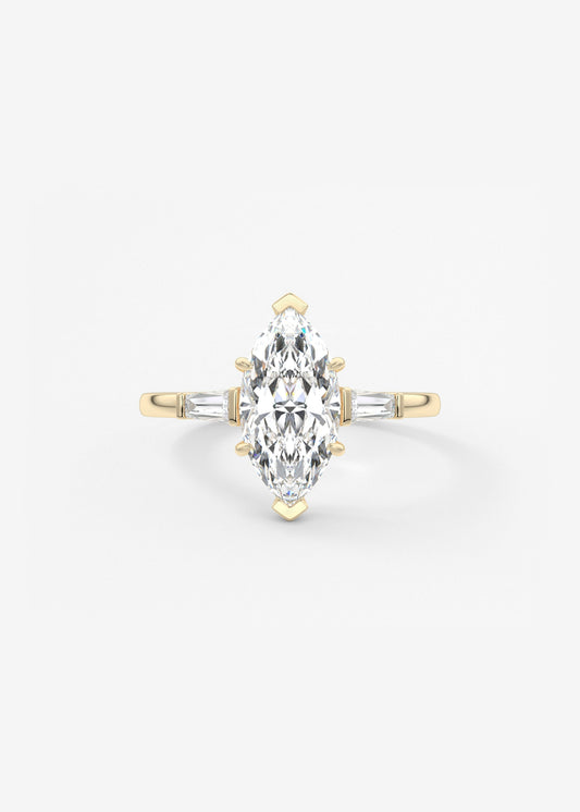 Marquise Three Stone Lab Grown Diamond Engagement Ring