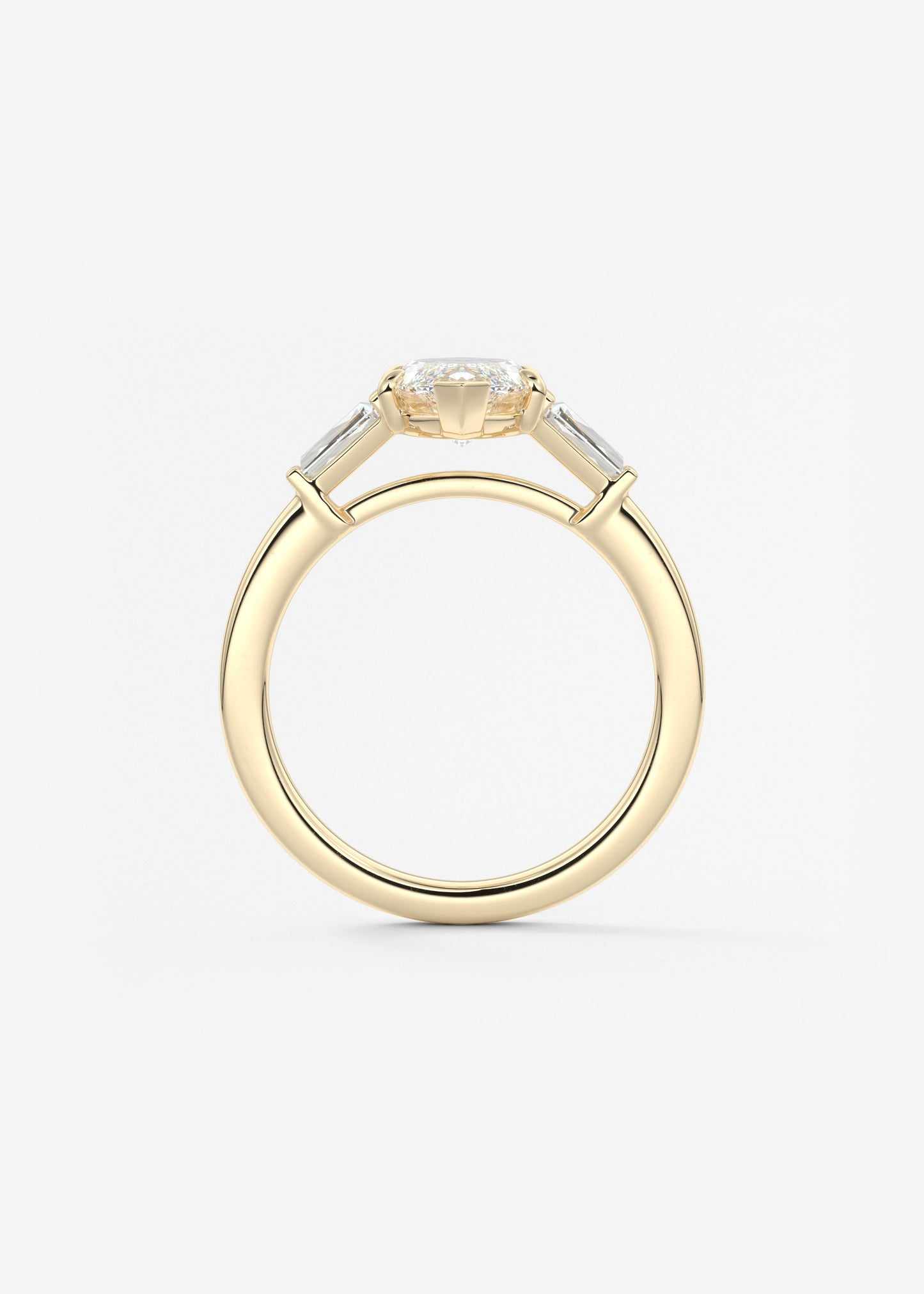 Marquise Three Stone Lab Grown Diamond Engagement Ring