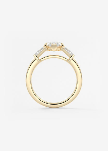 Marquise Three Stone Lab Grown Diamond Engagement Ring
