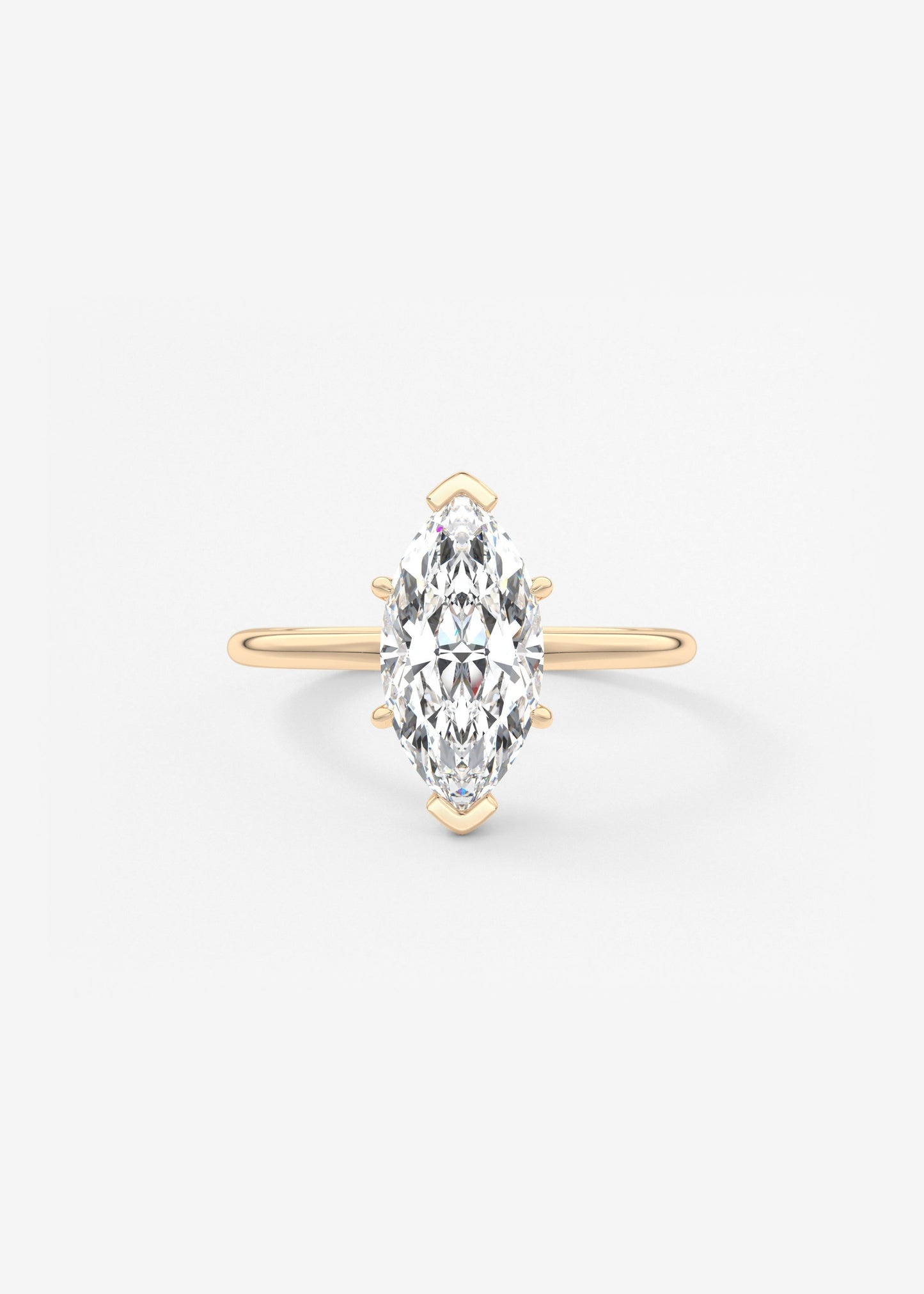 Marquise Three Stone Bezel Lab Grown Diamond Engagement Ring
