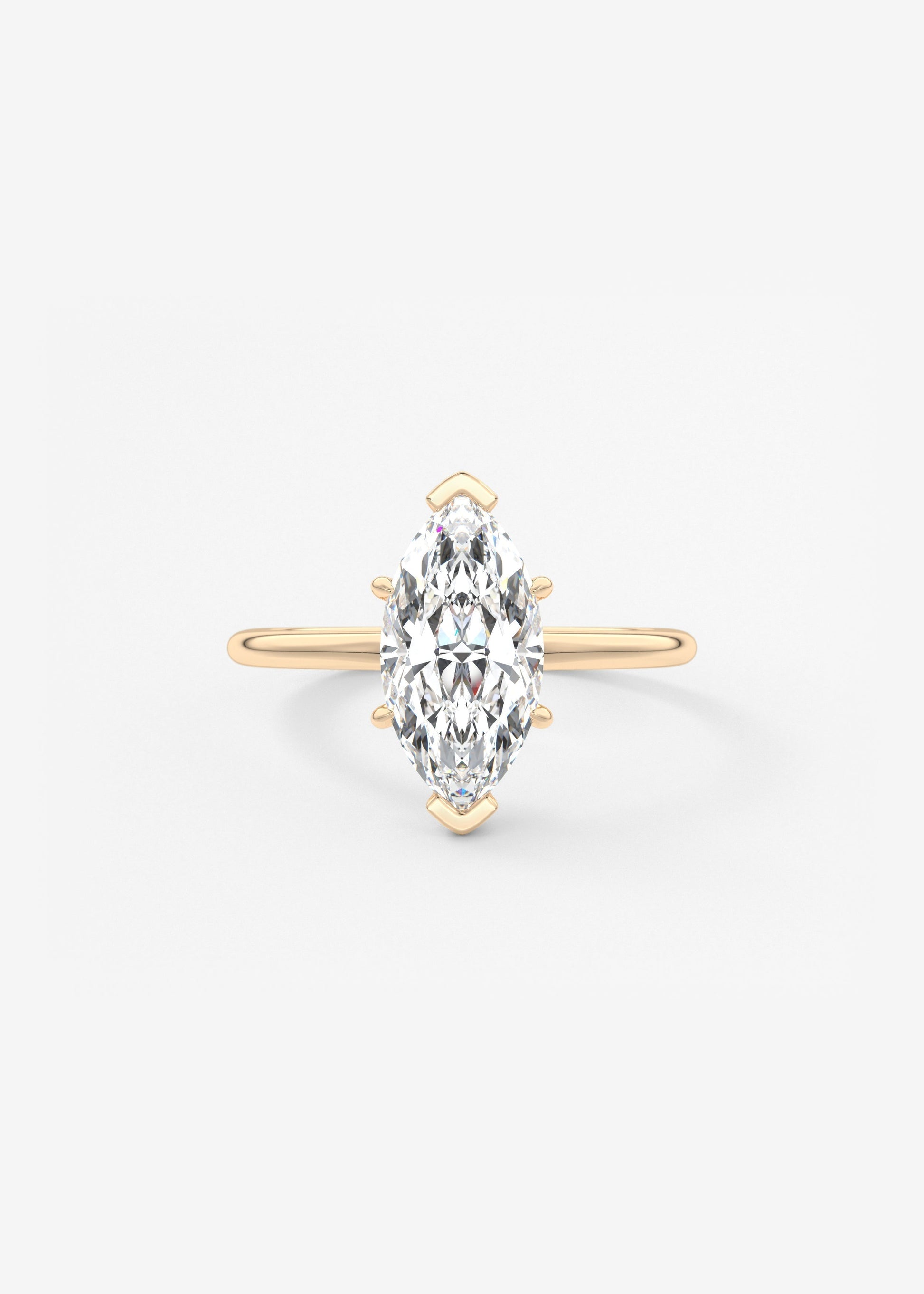 Marquise Three Stone Bezel Lab Grown Diamond Engagement Ring