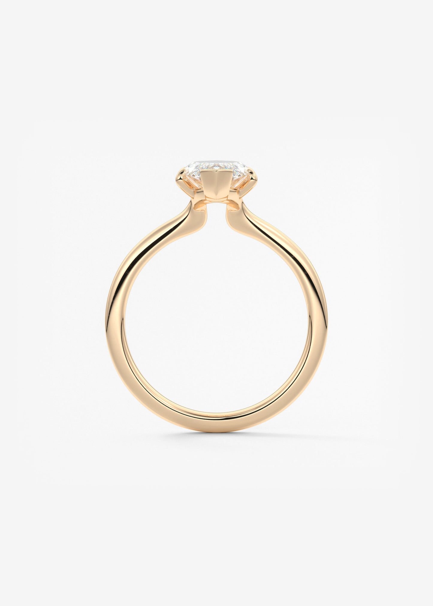 Marquise Three Stone Bezel Lab Grown Diamond Engagement Ring