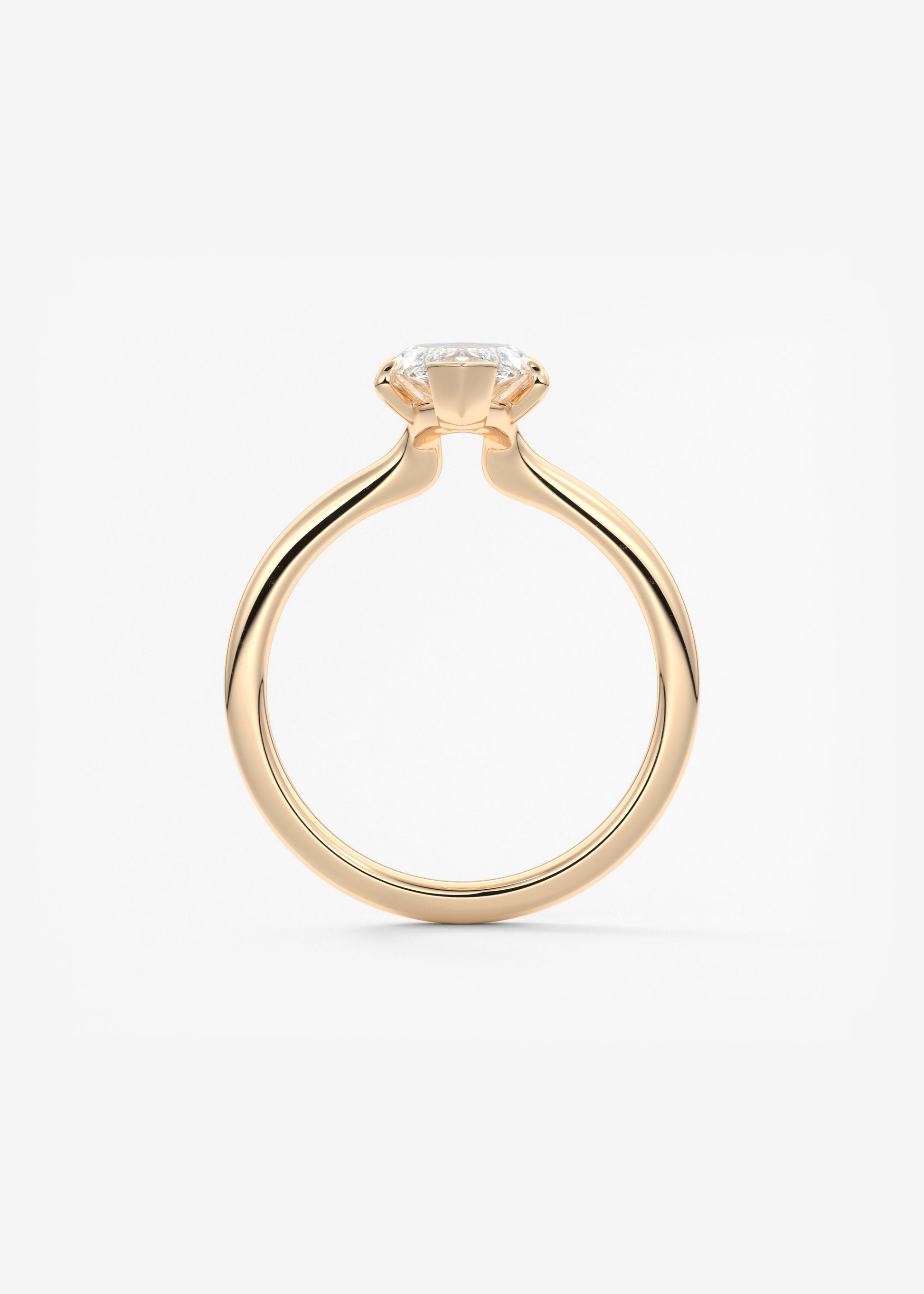 Marquise Three Stone Bezel Lab Grown Diamond Engagement Ring