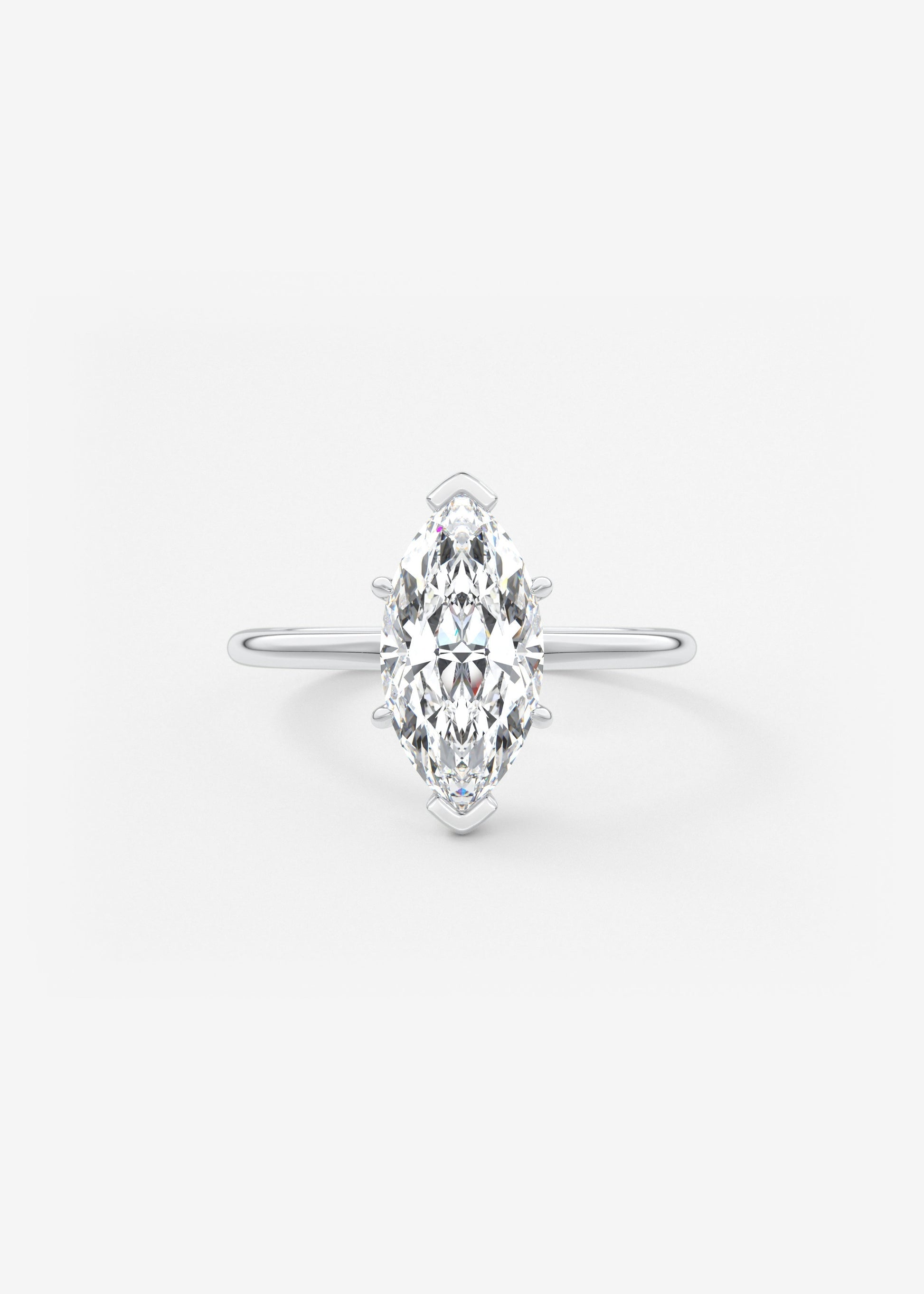 Marquise Three Stone Bezel Lab Grown Diamond Engagement Ring