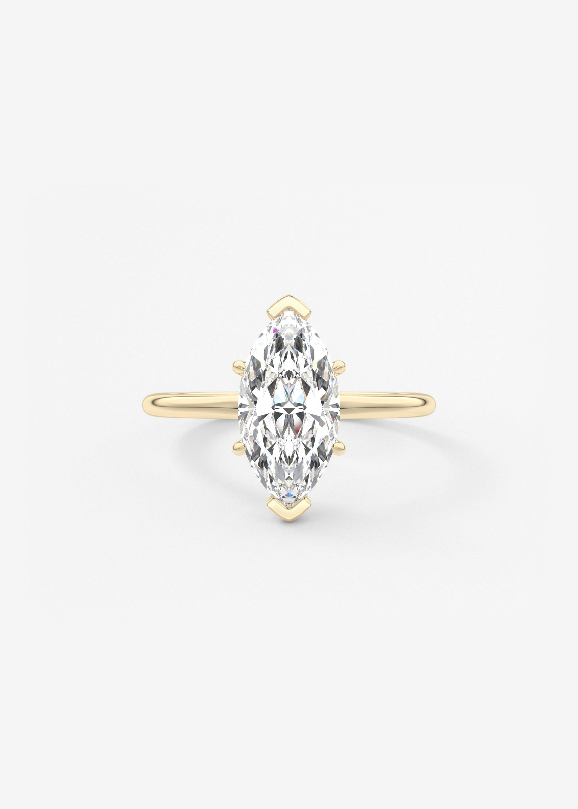 Marquise Three Stone Bezel Lab Grown Diamond Engagement Ring