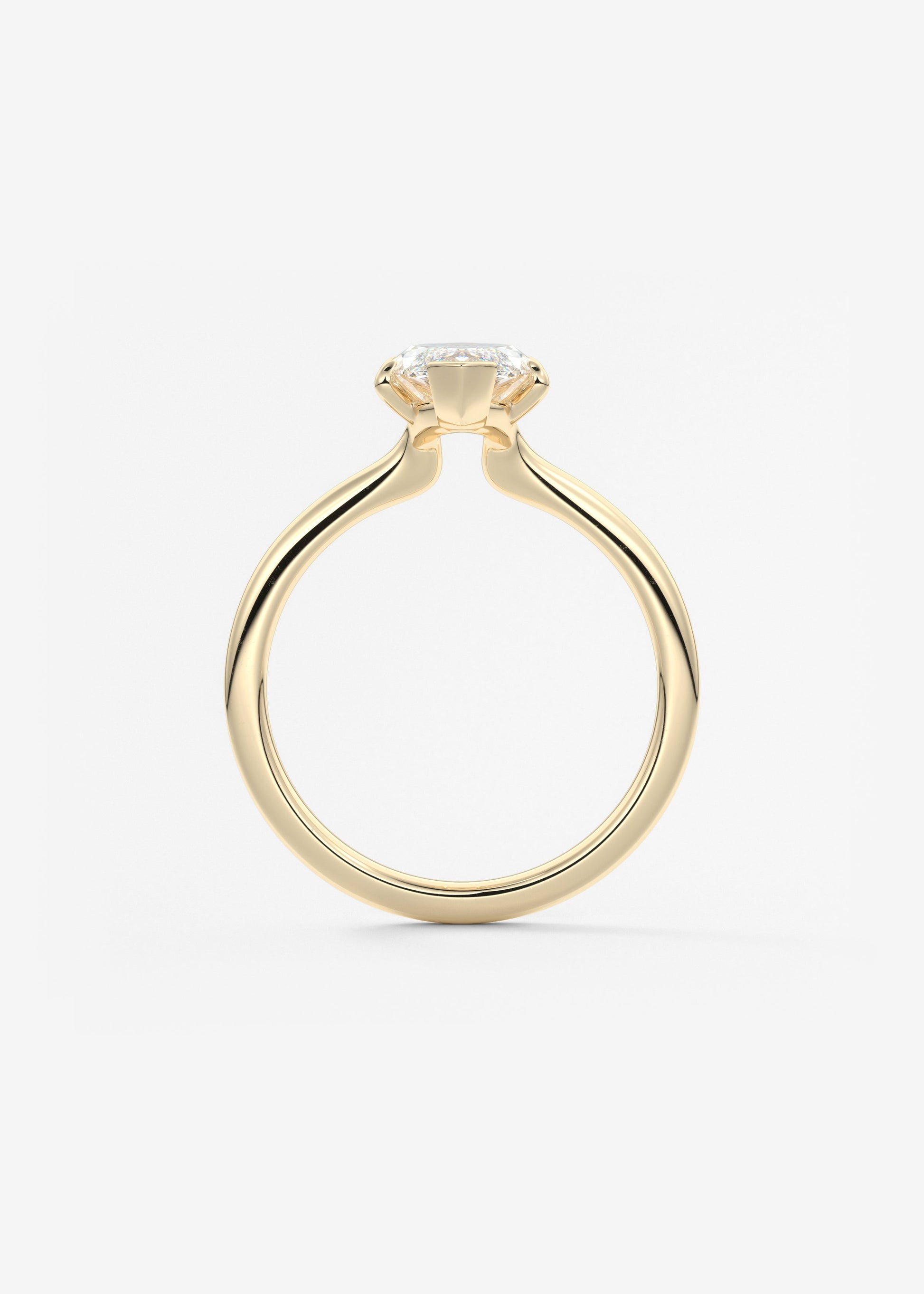 Marquise Three Stone Bezel Lab Grown Diamond Engagement Ring