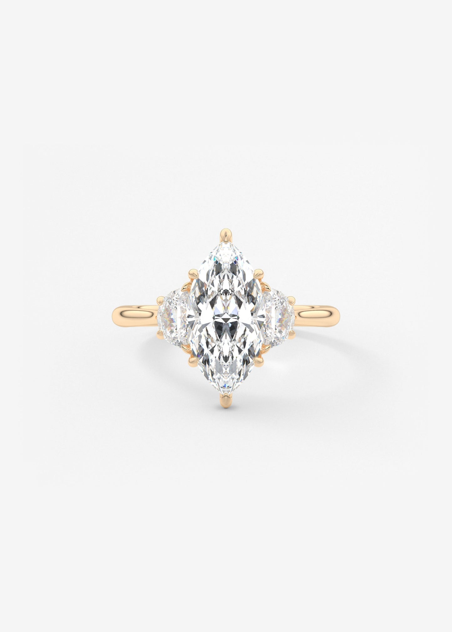 Marquise Three Stone Lab Grown Diamond Engagement Ring