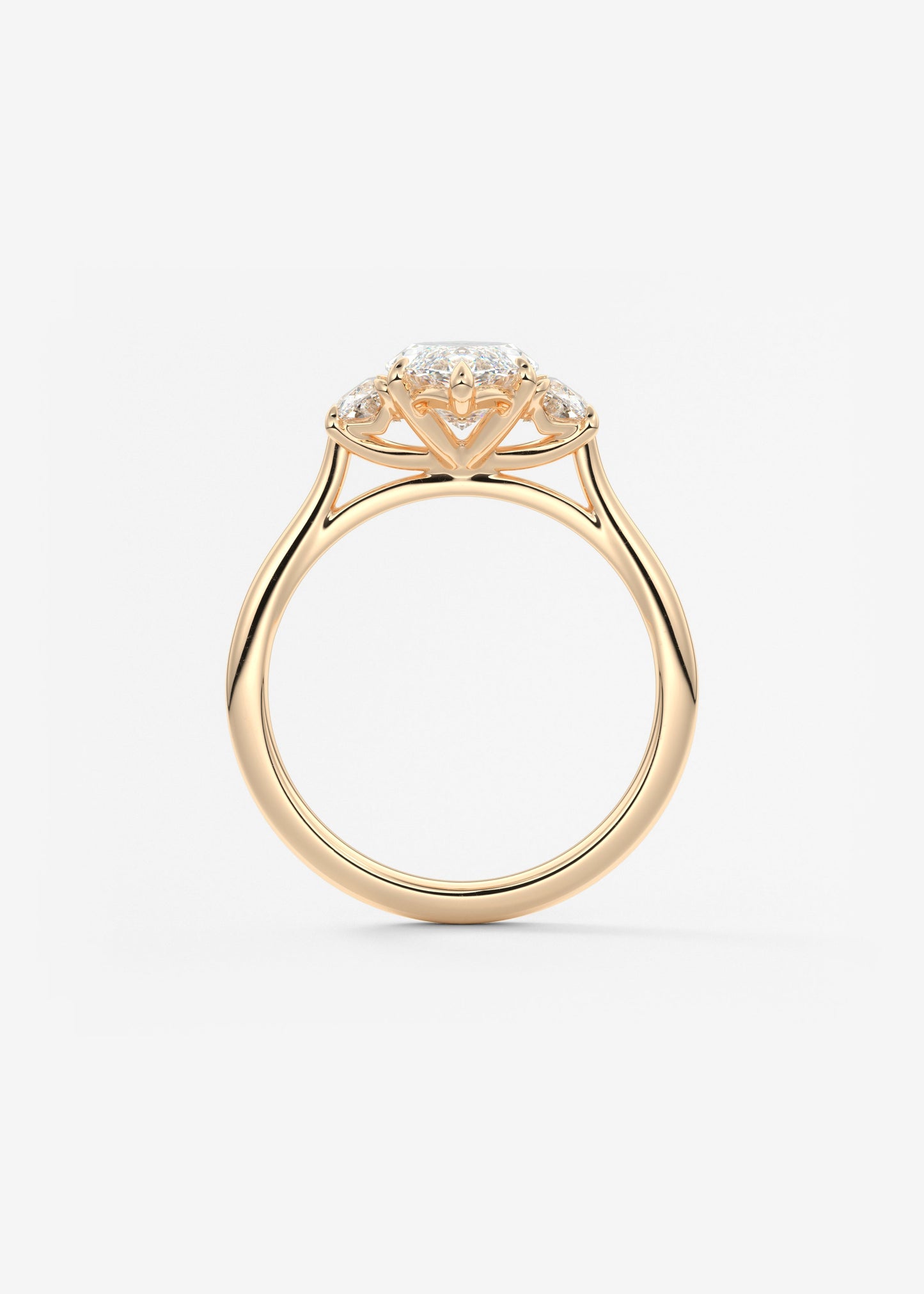 Marquise Three Stone Lab Grown Diamond Engagement Ring