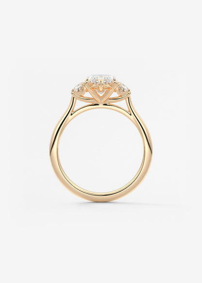 Marquise Three Stone Lab Grown Diamond Engagement Ring