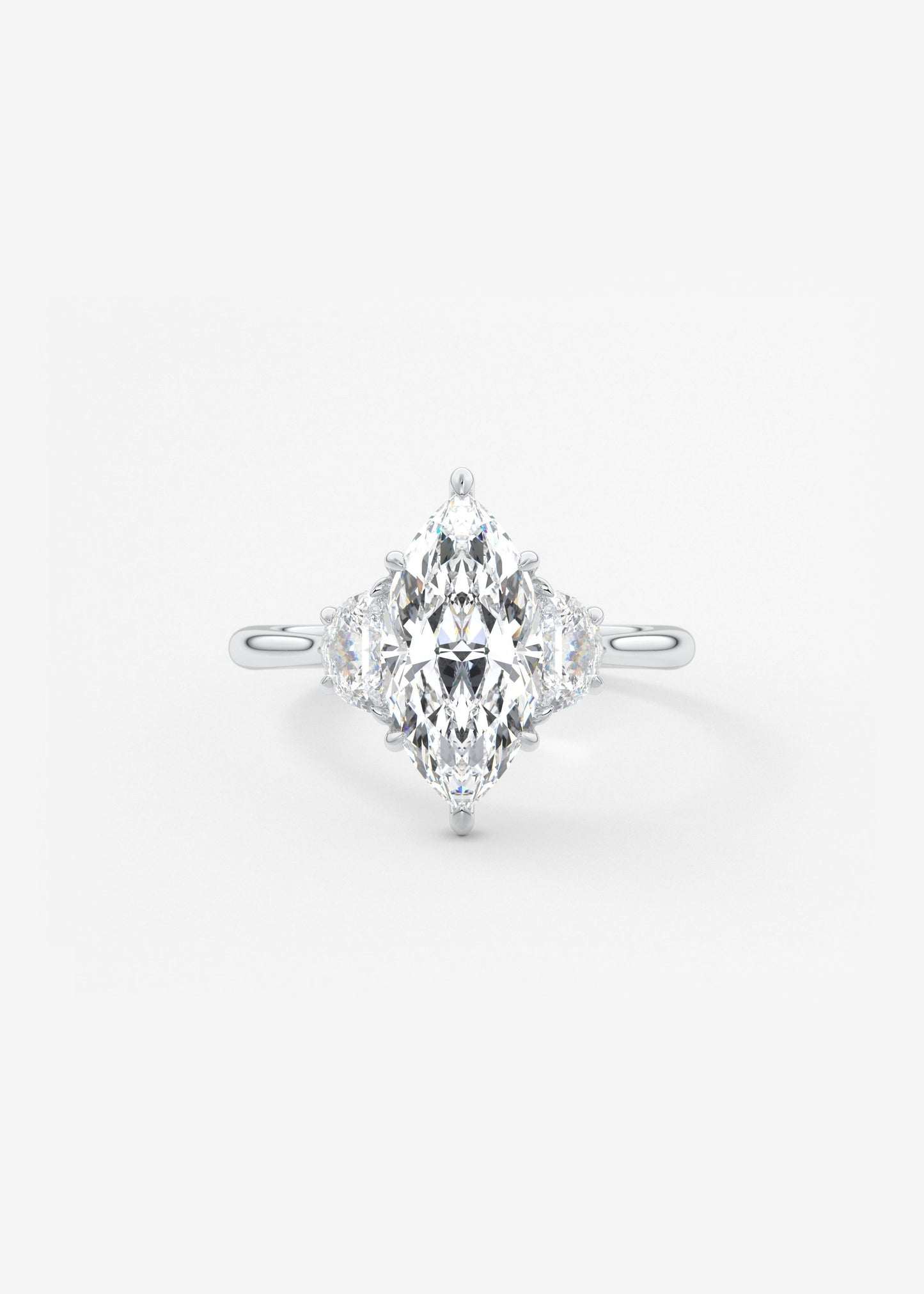 Marquise Three Stone Lab Grown Diamond Engagement Ring