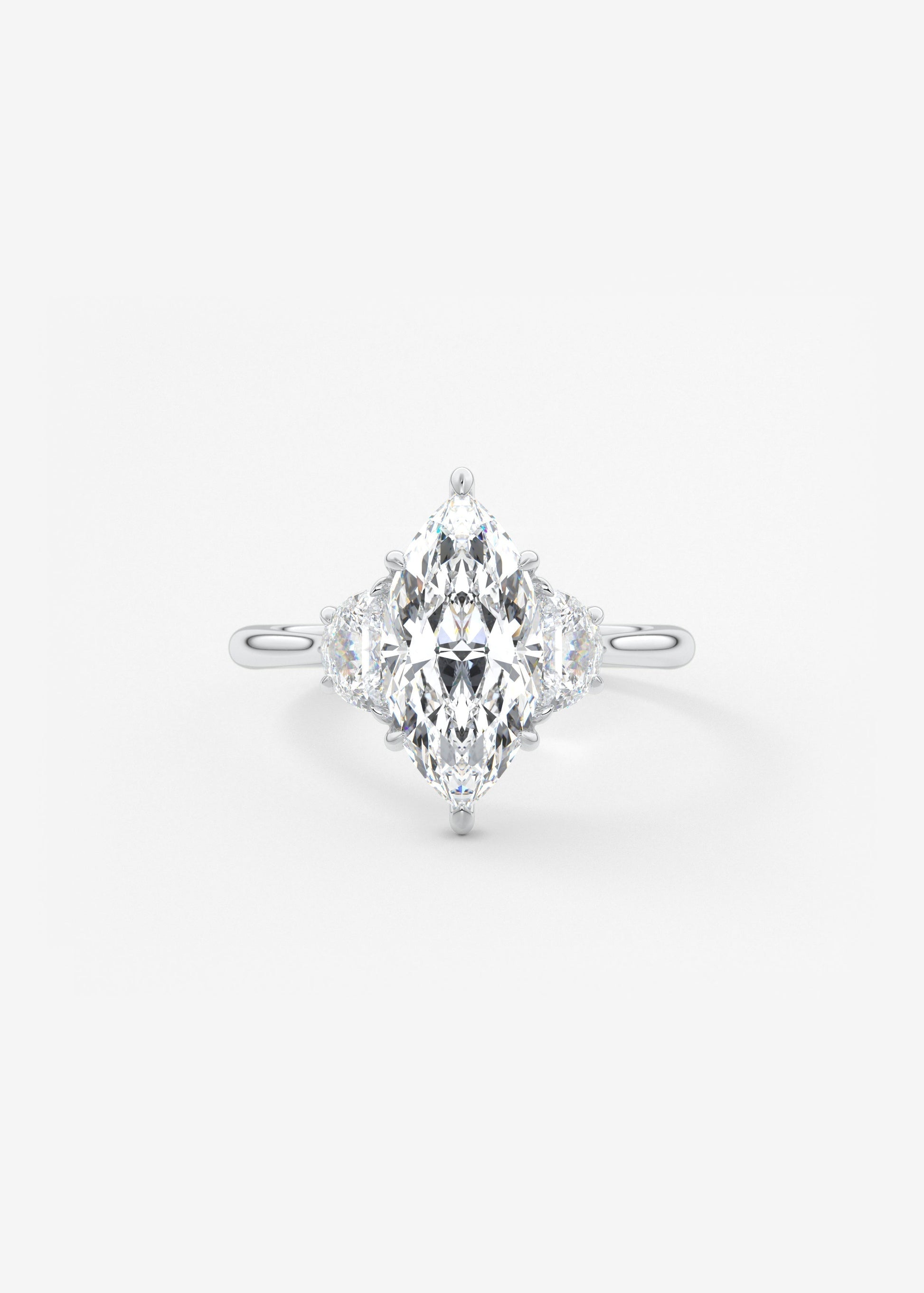 Marquise Three Stone Lab Grown Diamond Engagement Ring