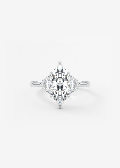 Marquise Three Stone Lab Grown Diamond Engagement Ring