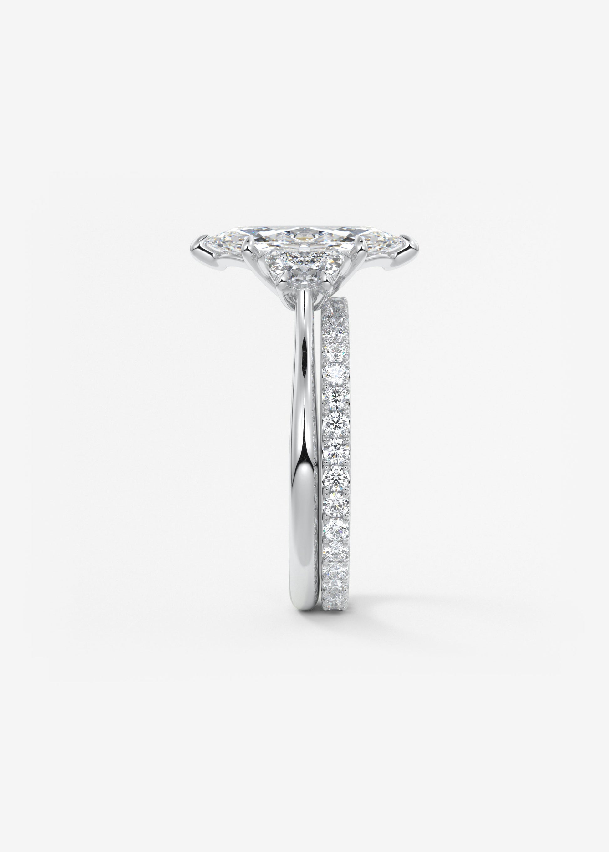 Marquise Three Stone Lab Grown Diamond Engagement Ring