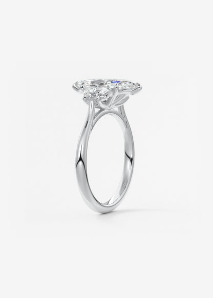 Marquise Three Stone Lab Grown Diamond Engagement Ring