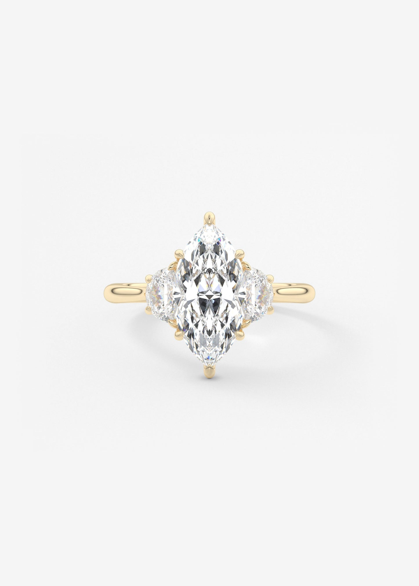 Marquise Three Stone Lab Grown Diamond Engagement Ring